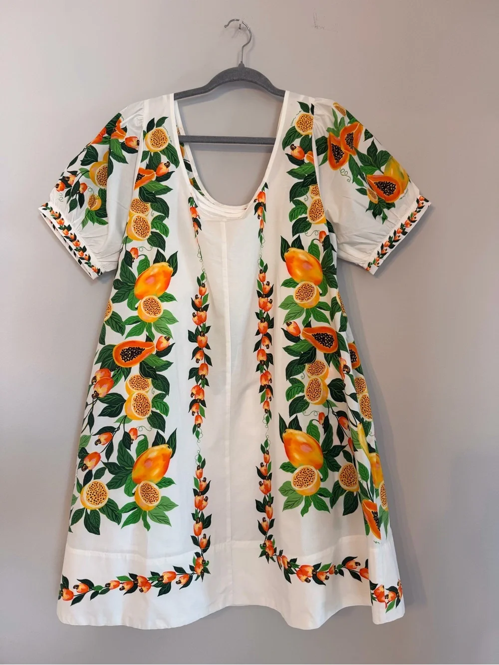 FARM Rio White 100% Cotton Dress w Tropical Fruit Print, NWT Recent Collection! - Picture 5 of 10